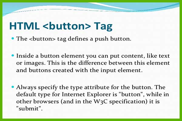 تگ button در HTML5 بخش اول | خصوصیت type | ساخت دکمه در HTML5