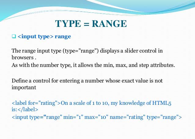 کنترل های HTML5 در تگ input بخش چهارم صفت step max - سایت آموزی