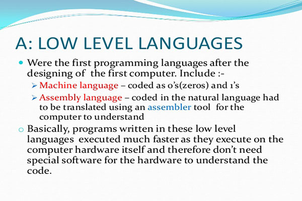 زبان برنامه نویسی سطح پایین زبان اسمبلی زبان ماشین - سایت آموزی